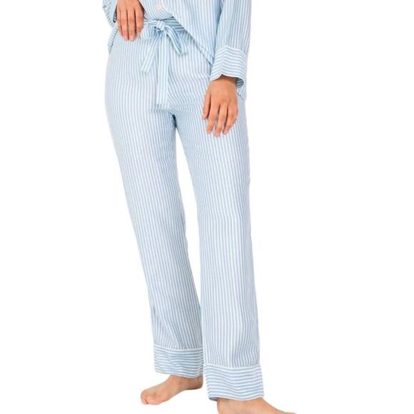Ettitude Bamboo Sateen Pajama Pants Starlight Blue Stripes Sz L NEW - Picture 2 of 8
